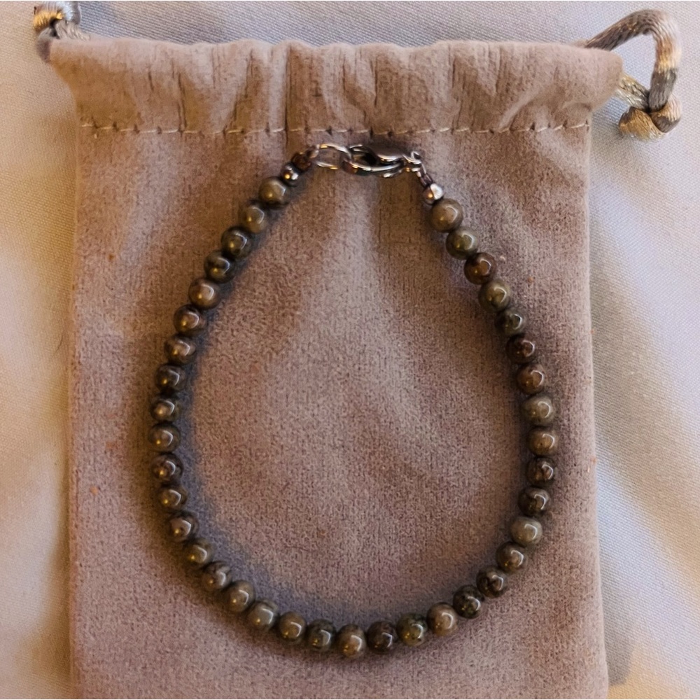 Green Jasper handmade stainless steel bracelet